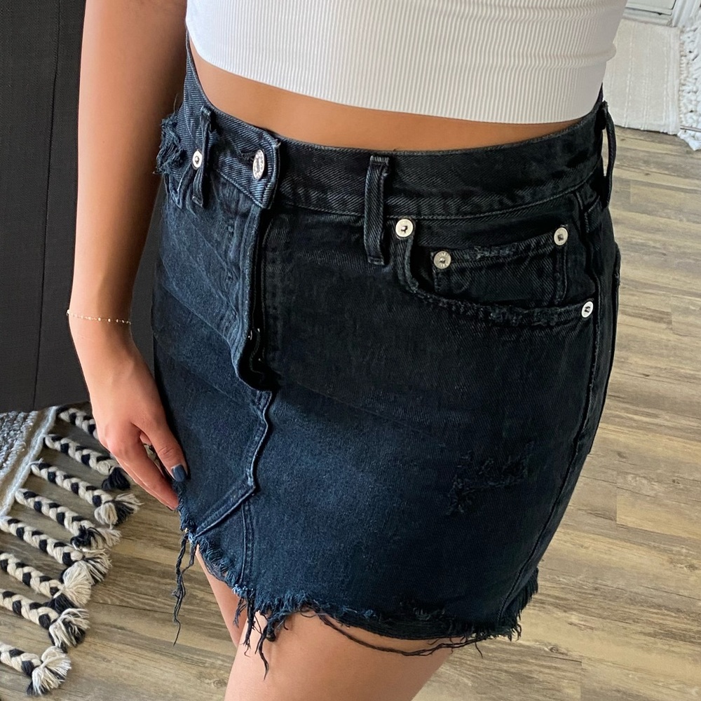Black distressed Agolde skirt, size 25